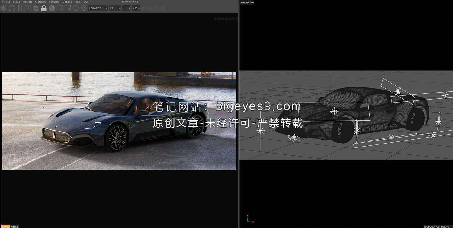 C4D工程文件：玛莎拉蒂汽车跑车渲染C4D工程文件 octane工程文件