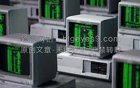 C4D工程：电脑旧电脑服务器空间站概念科幻场景C4D工程文件