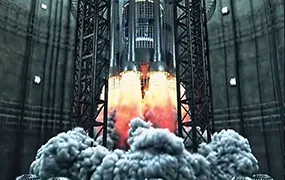 C4D工程：飞船发射火箭发射地底发射卫星发射TFD发射概念科幻场景C4D工程文件